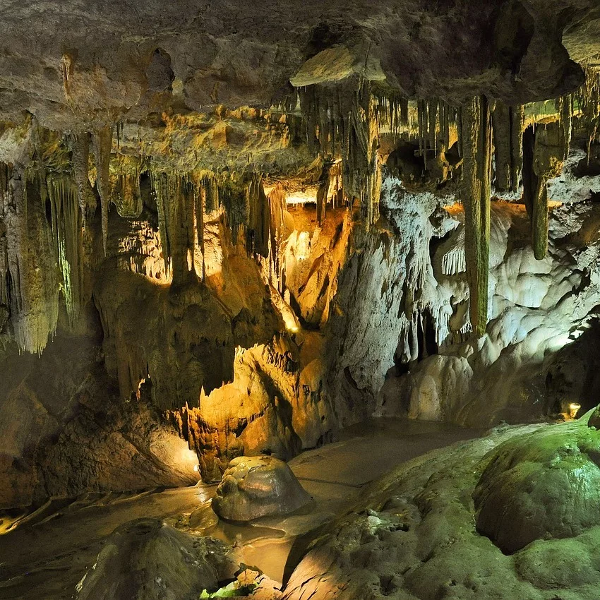 stalagmites in cave